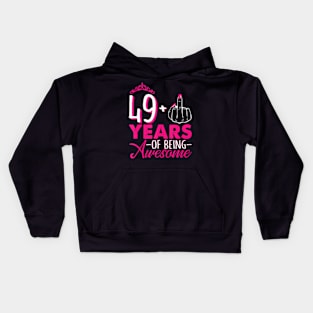 I Am 49 Plus Pink Queen Crown 49Th Birthday Kids Hoodie